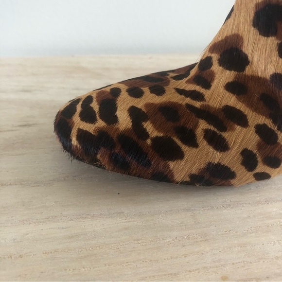 Diane Von Furstenberg Glenda Leopard Calf Hair Heeled Booties 6.5 - Picture 8 of 9